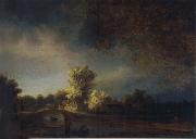 REMBRANDT Harmenszoon van Rijn Landscape with a Stone Bridge oil painting on canvas